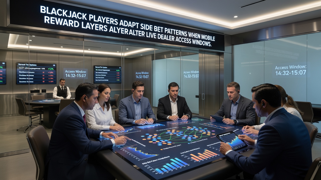 Detailansicht mobiler Blackjack-Schnittstellen mit angepassten Seitenwetten während variabler Live-Dealer-Zeiten