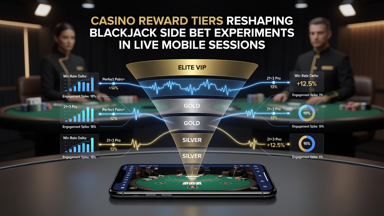 Beispielhafte Darstellung mobiler Live-Blackjack-Sessions mit Fokus auf Seitenwetten und Belohnungsstufen