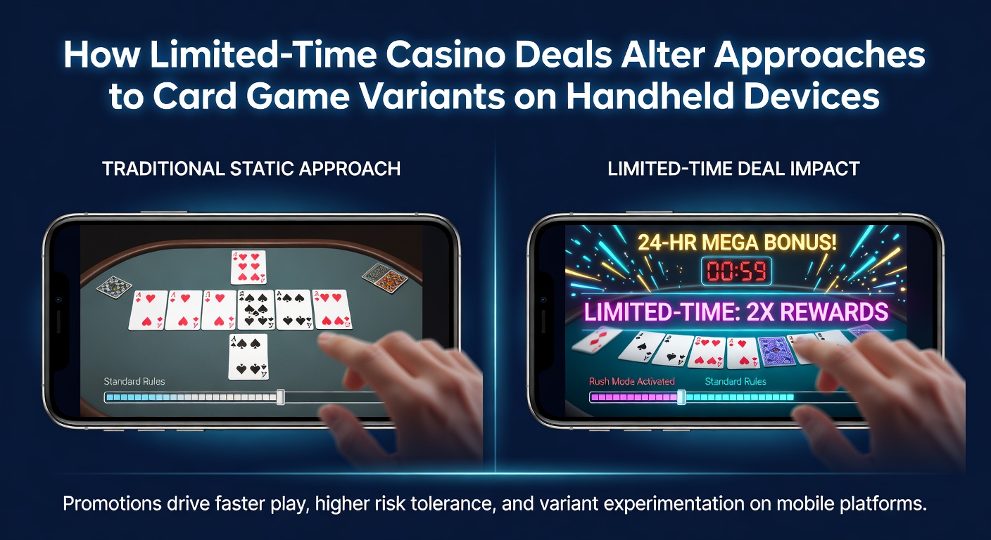 Handheld-Gerät mit aktiver Casino-App und laufendem Deal für Kartenvarianten
