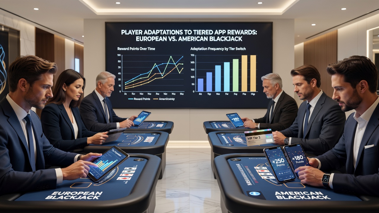 Mobile Blackjack-Sitzungen mit Belohnungsstufen und Tabellenwechseln zwischen Varianten