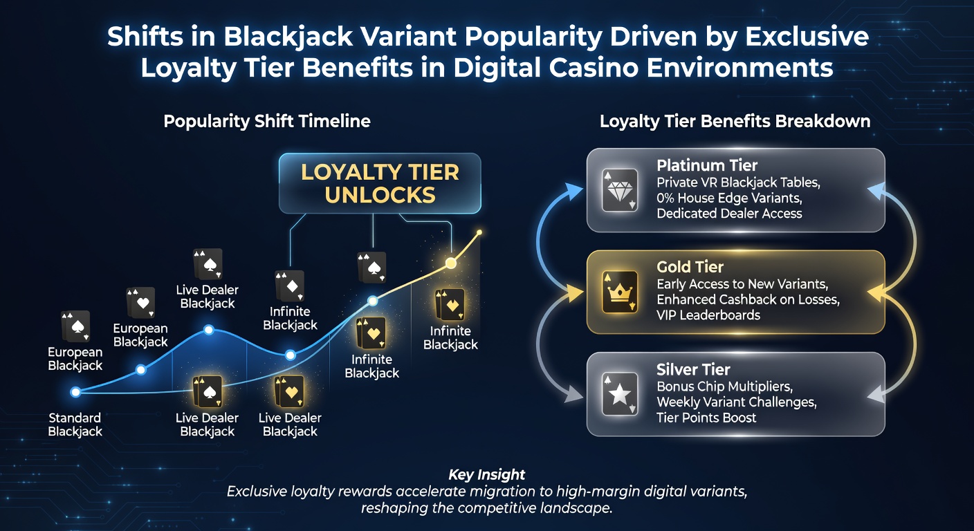Digitale Casino-Plattform mit verschiedenen Blackjack-Varianten und Loyalitätsstufen-Anzeige